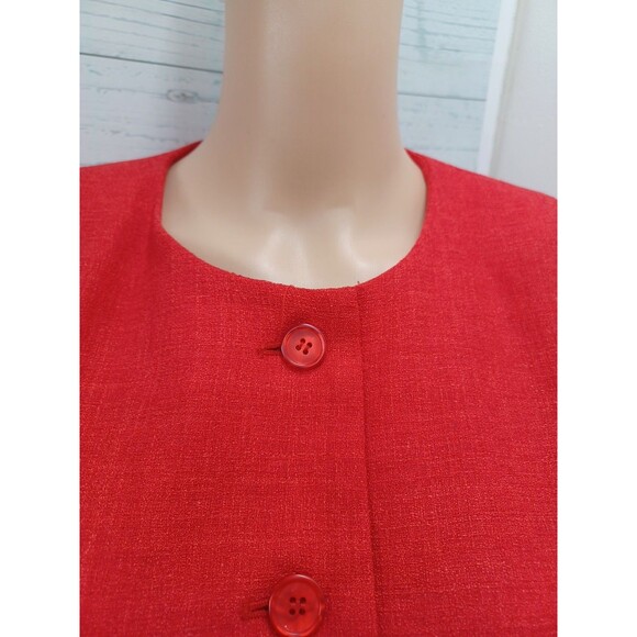 Morgan Miller Womans Suits Skirt Blazer Jacket Red Sz 16W Short Sleeve - Picture 2 of 9